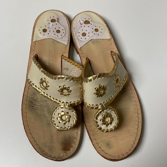 Nantucket Gold Sandal in Fire Coral and Gold by Jack Rogers